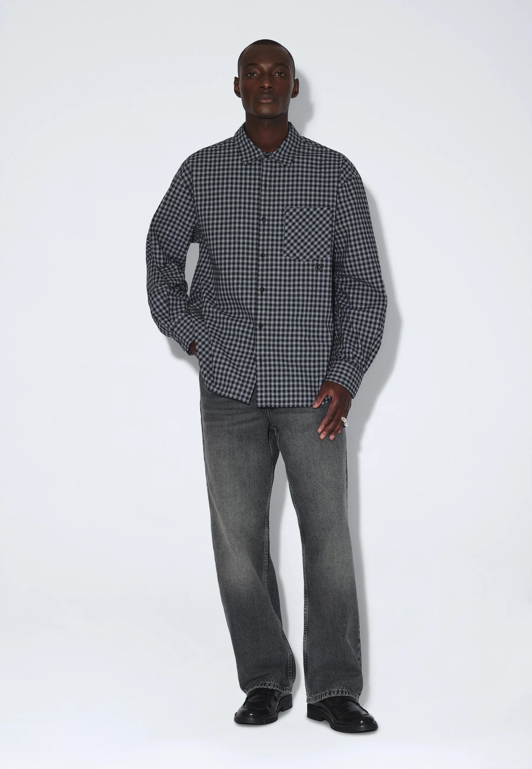 2611111BP7_DrDenim_WesShirt_FallBlackCheck_main_M1_2