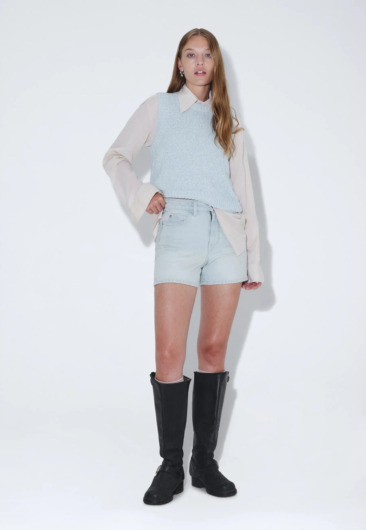 Nora mom fit denim shorts for women