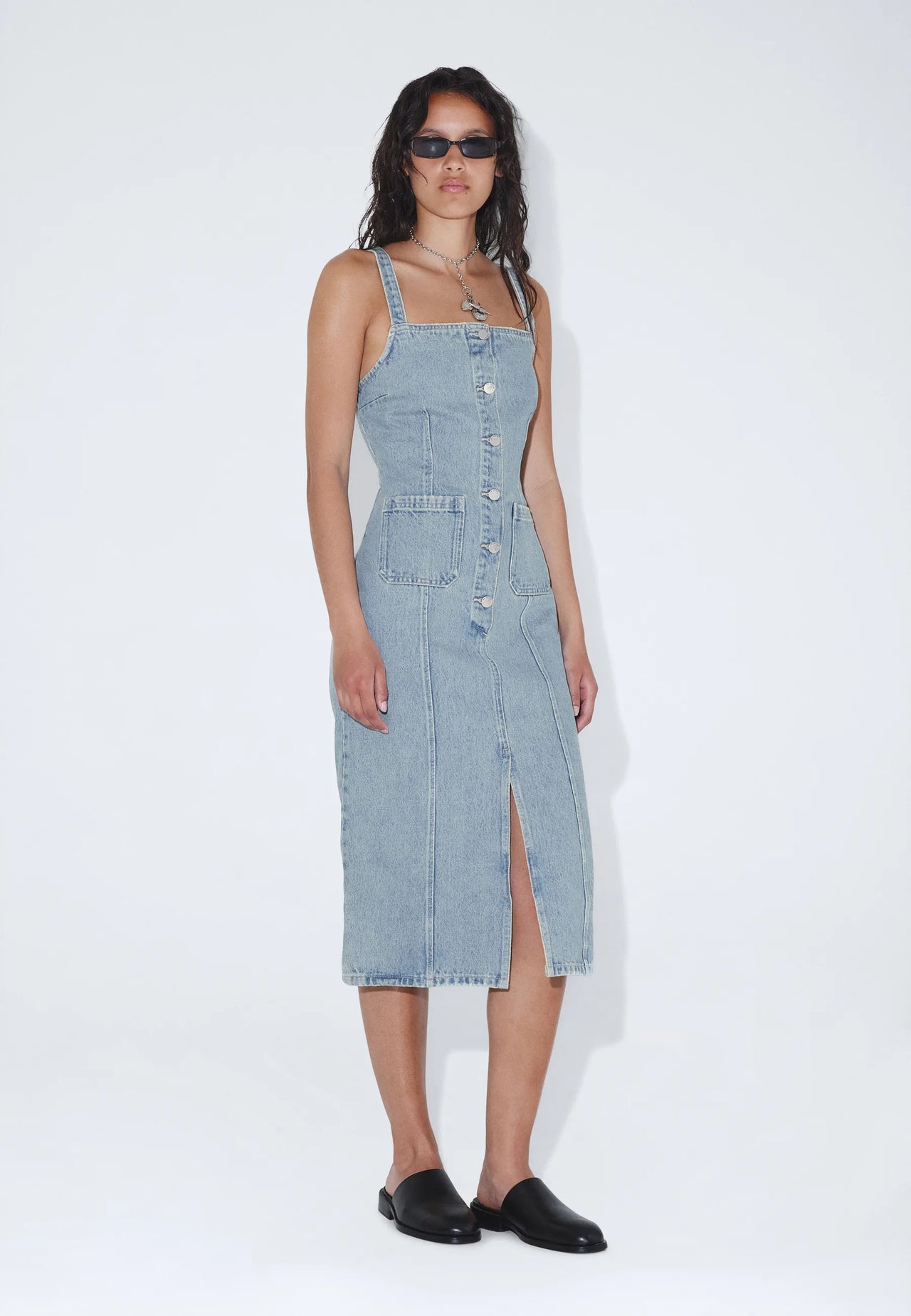 dr denim dungaree dress Dr. Denim - Connie Dungaree Pebble Superlight Retro