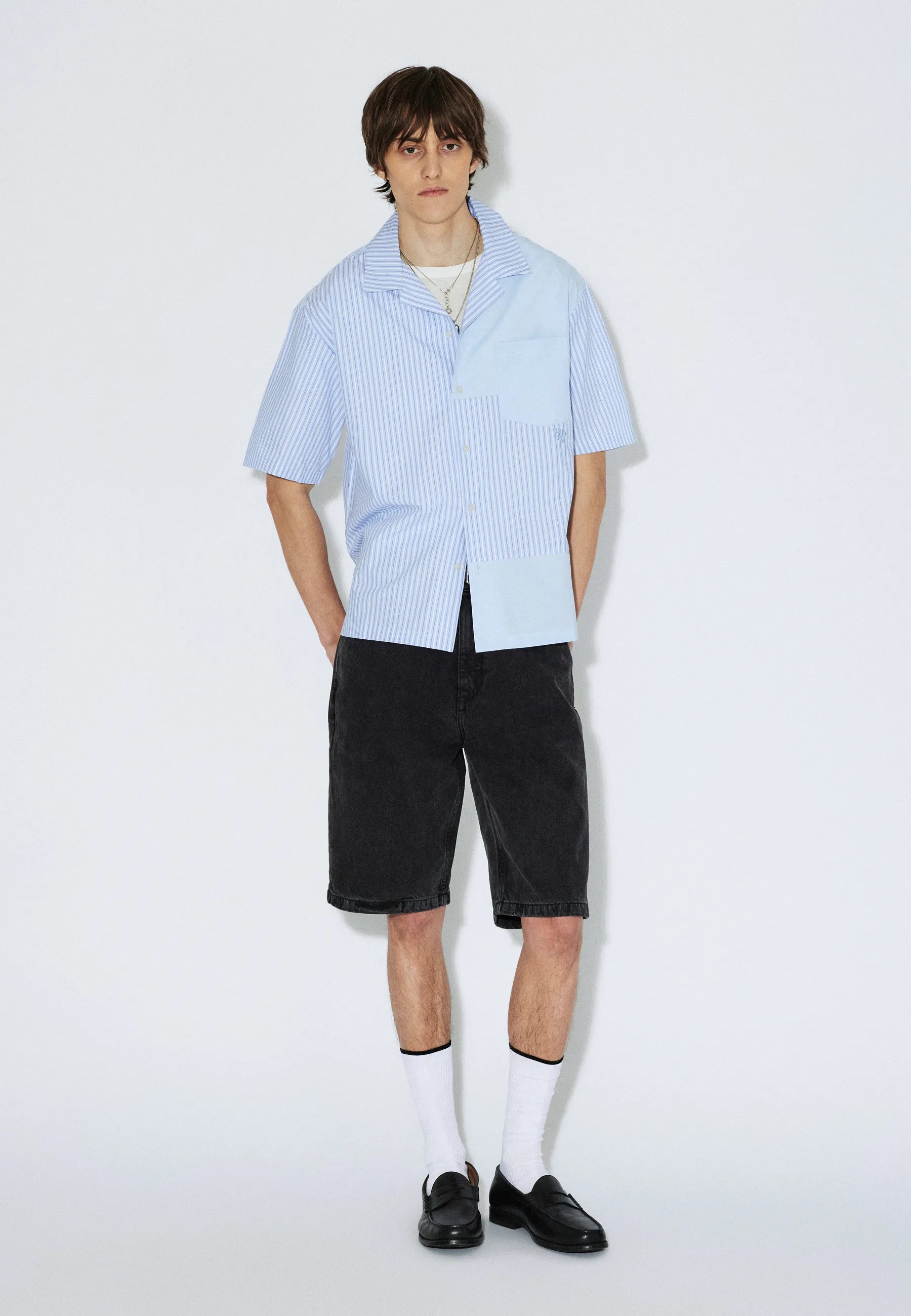 2611110BF4_DrDenim_MileShirt_LtBlueStripeMono_Main_M1_2