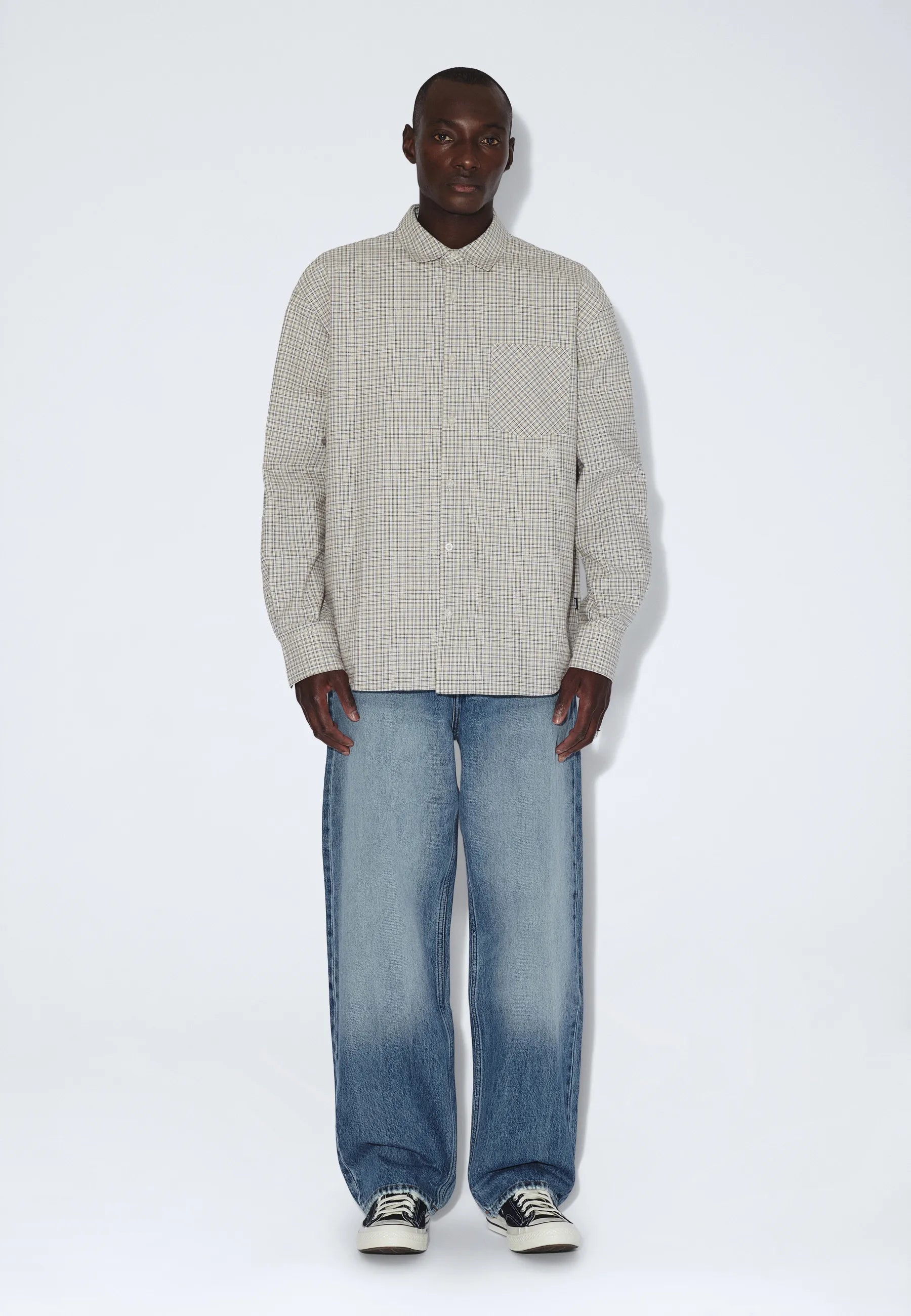 2611111BP6_DrDenim_WesShirt_FallEcruCheck_main_M1_1