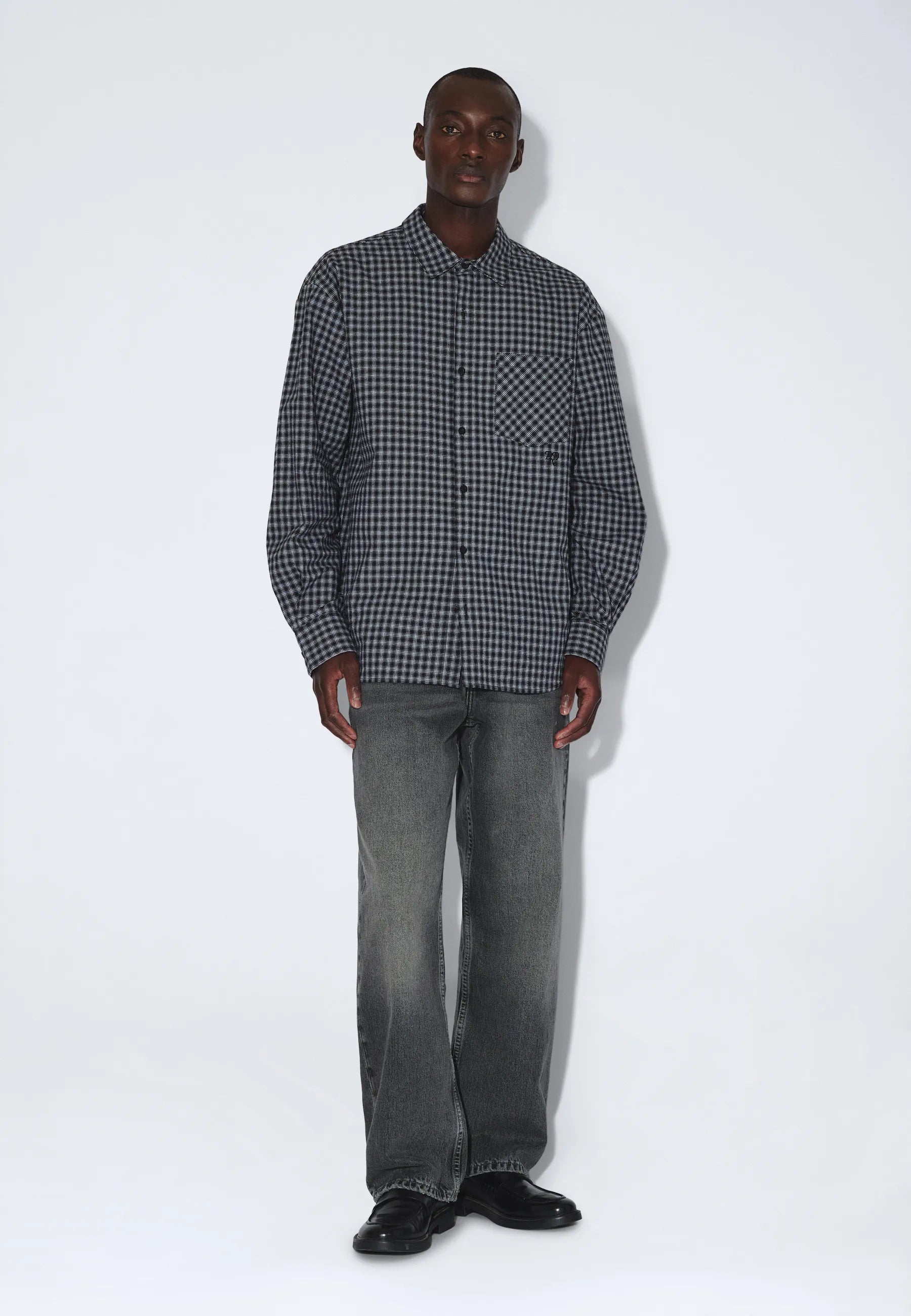 2611111BP7_DrDenim_WesShirt_FallBlackCheck_main_M1_3