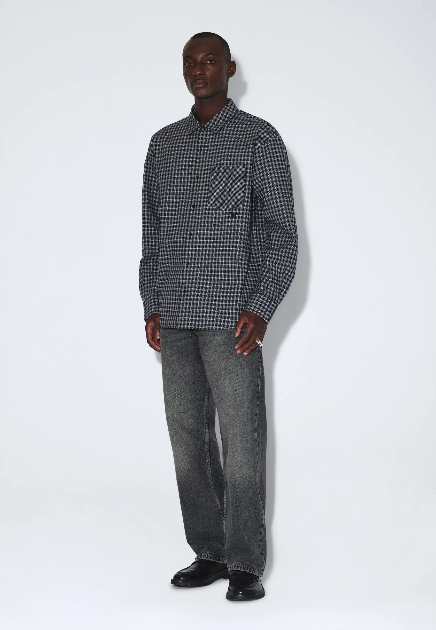 2611111BP7_DrDenim_WesShirt_FallBlackCheck_main_M1_4