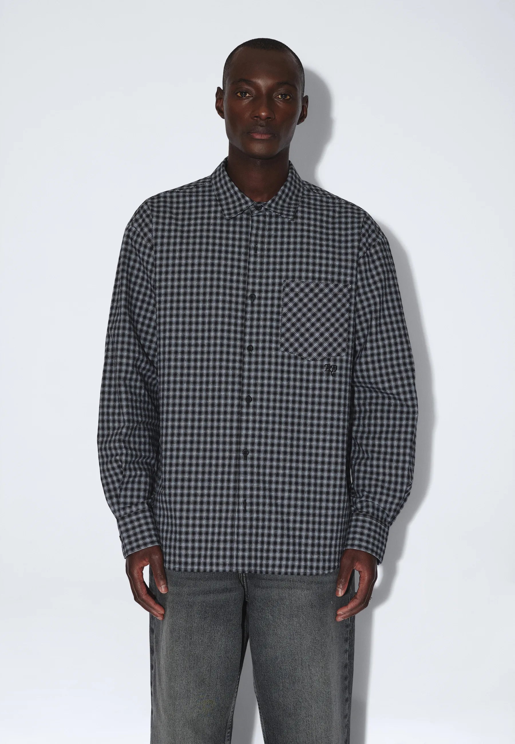 2611111BP7_DrDenim_WesShirt_FallBlackCheck_main_M3_1