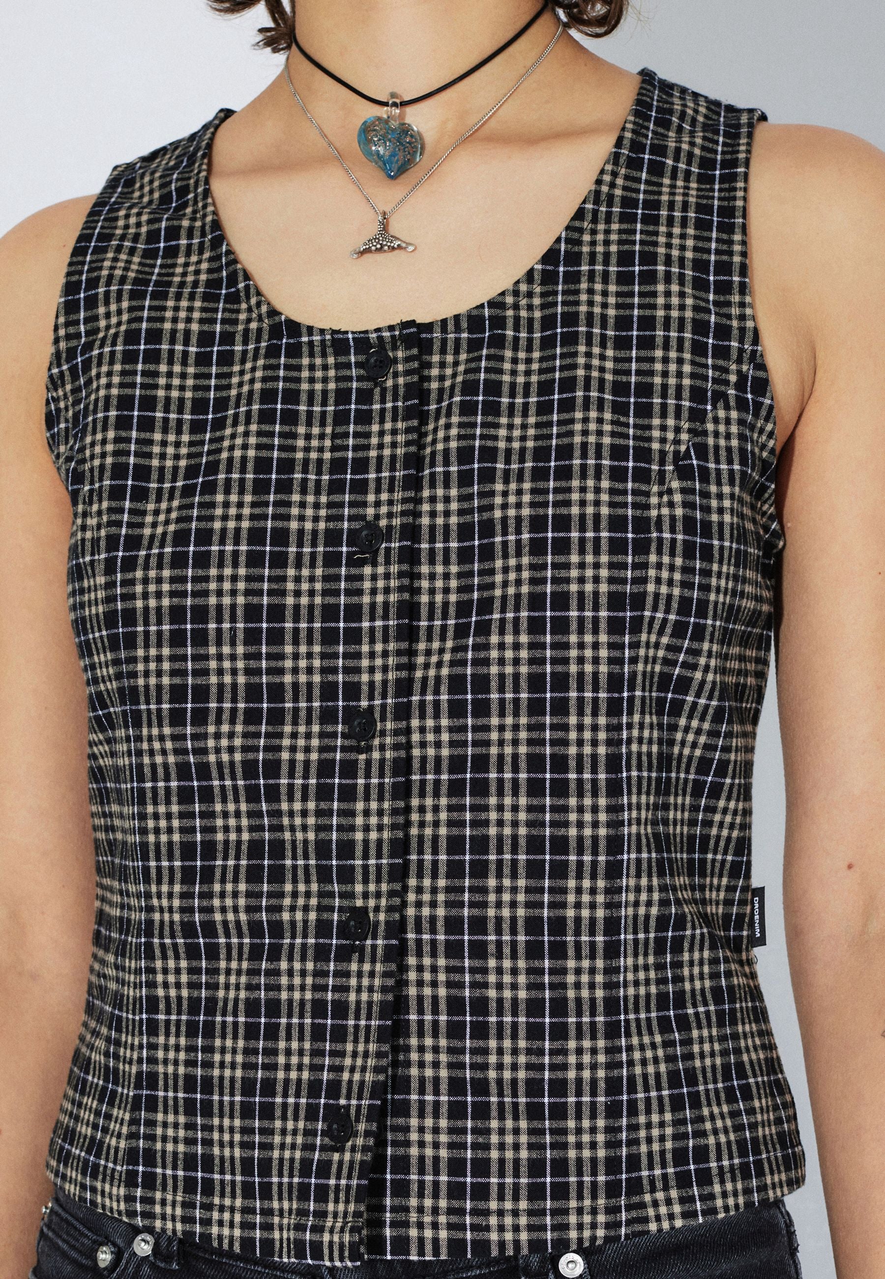 2611125BF8_DrDenim_ZolaTop_BlackSummerCheck_Main_W5_1