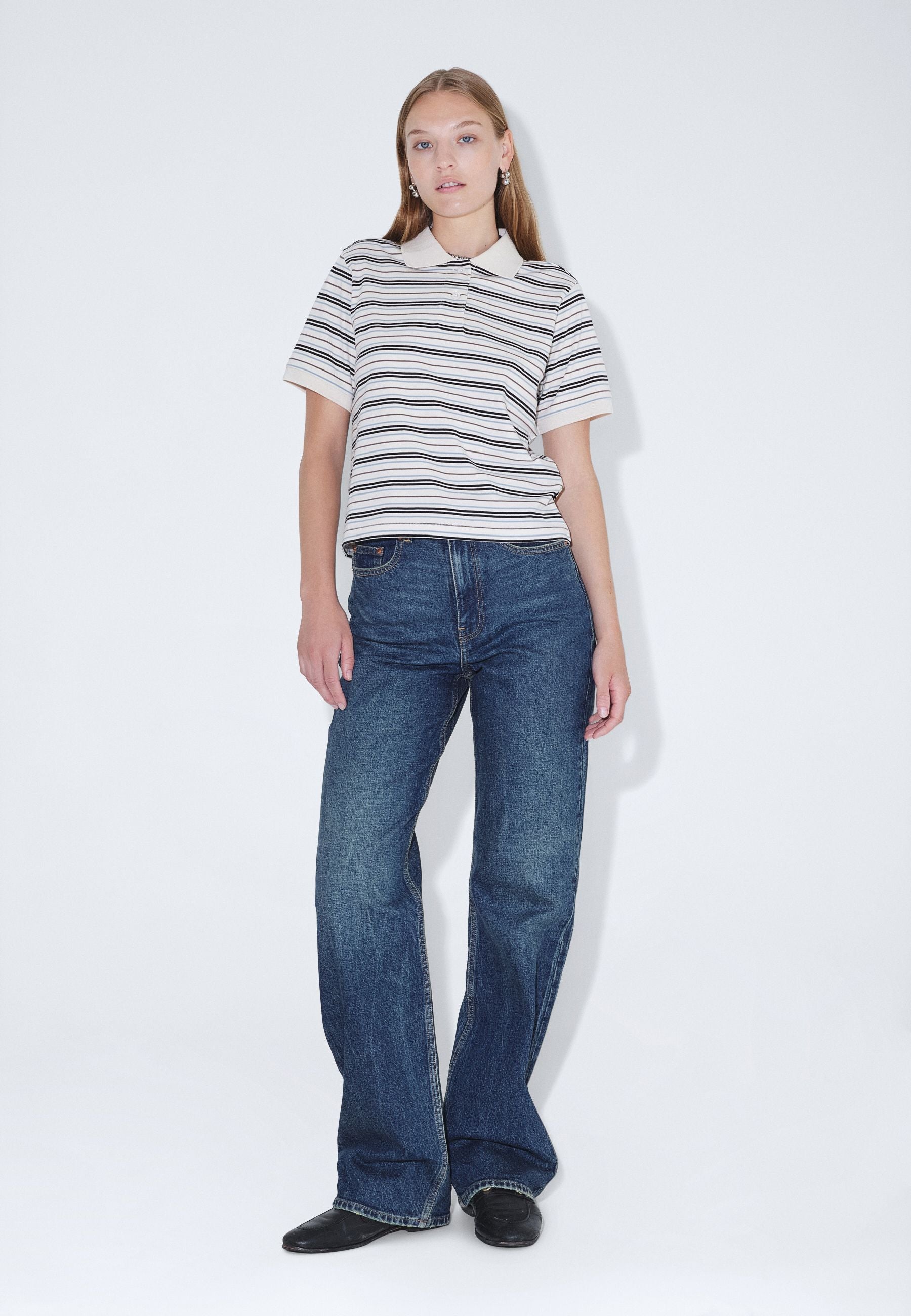 2621106BL3_DrDenim_JadeSSPolo_EcruStripe_Main_W1_2