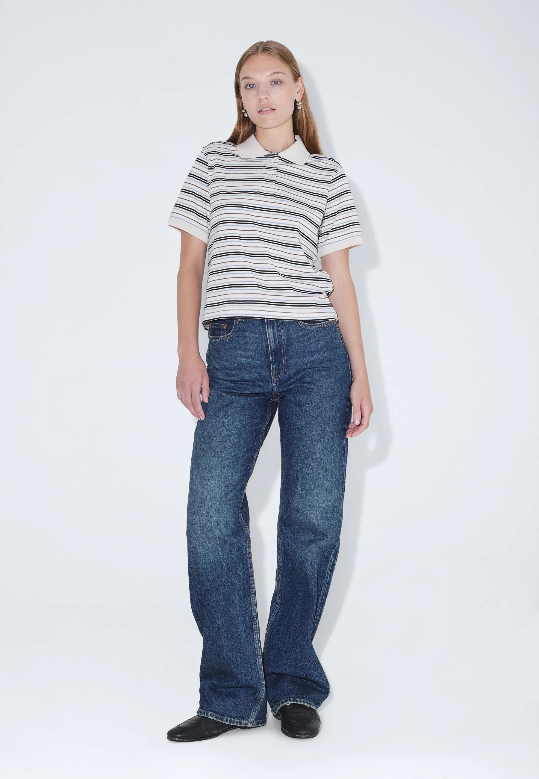 2621106BL3_DrDenim_JadeSSPolo_EcruStripe_Main_W1_2